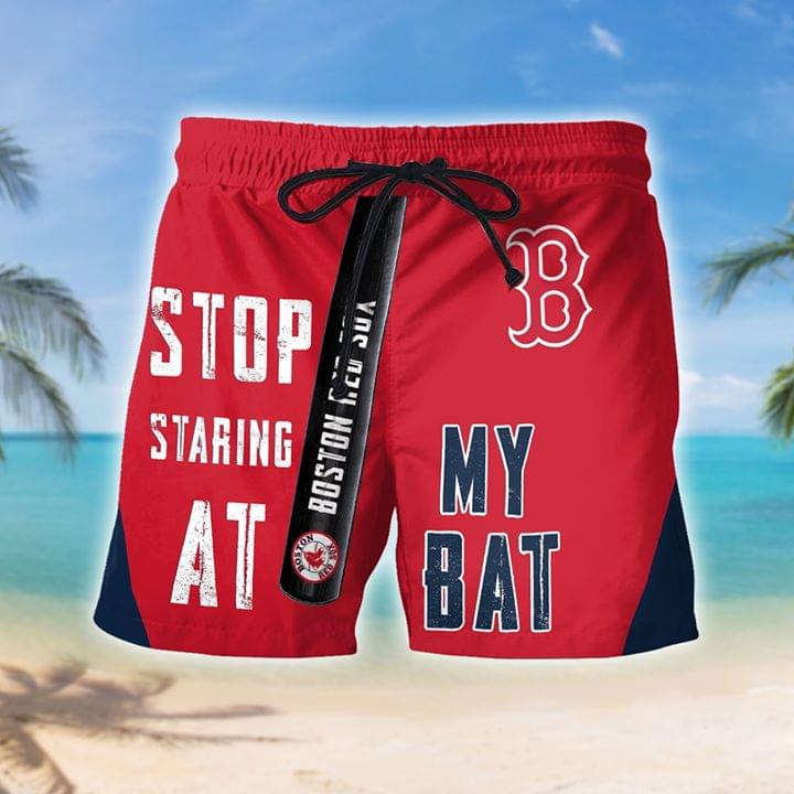 Boston red sox stop staring at my bat beach short