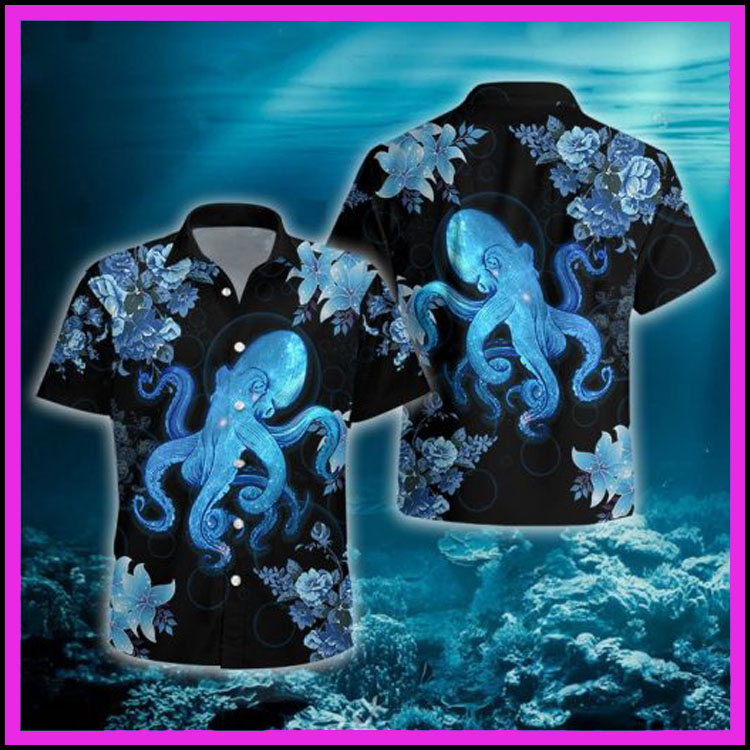 Blue octopus hawaiian shirt9