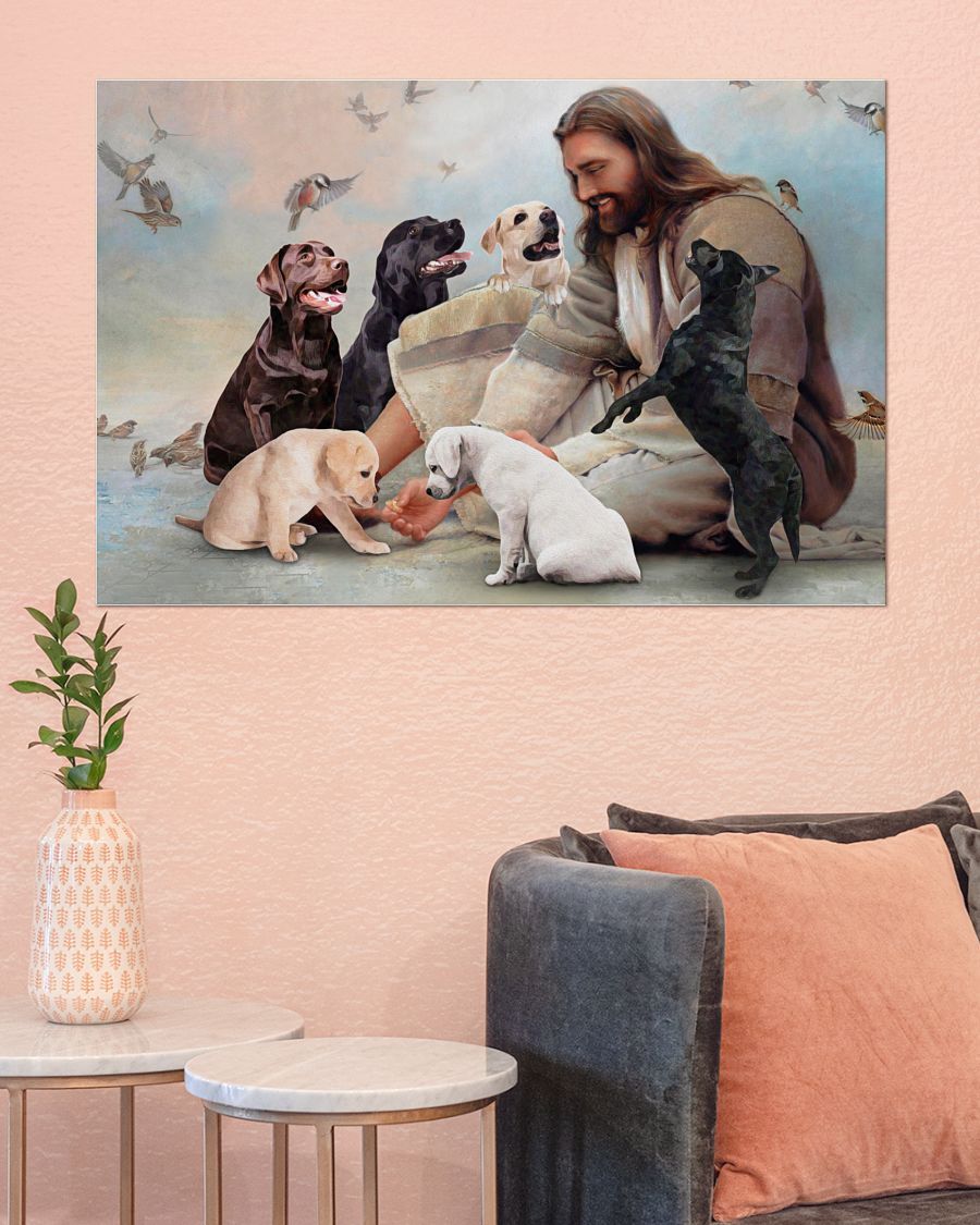 17 God surrounded by Labrador angels Poster 3