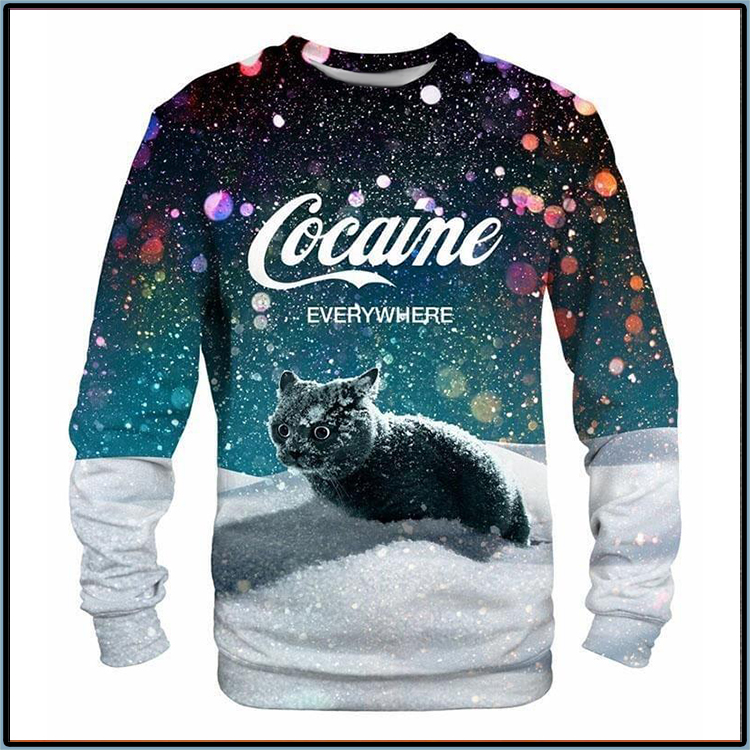 Black Cat Cocaine Everywhere Long Sleeve Shirt3