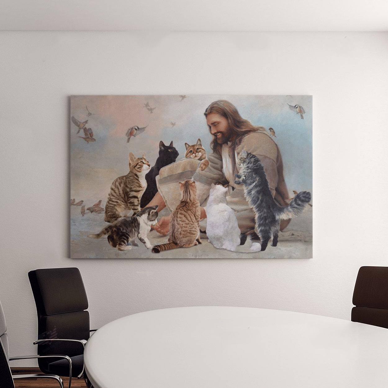 God Surrounded By Cats Angels Poster And Canvas4