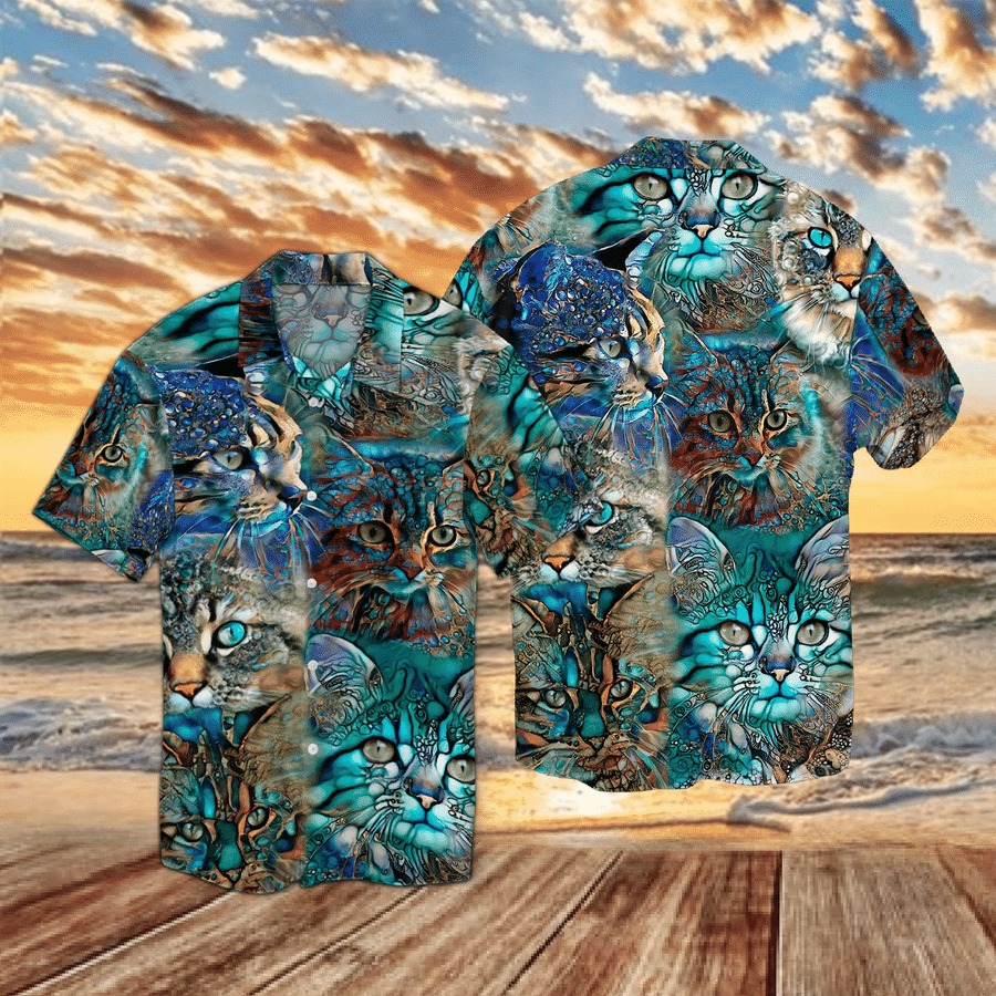 Mystery cats hawaiian shirt