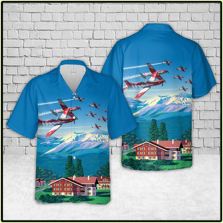 Pilatus PC 7 Swiss Air Force Hawaiian Shirt2 2