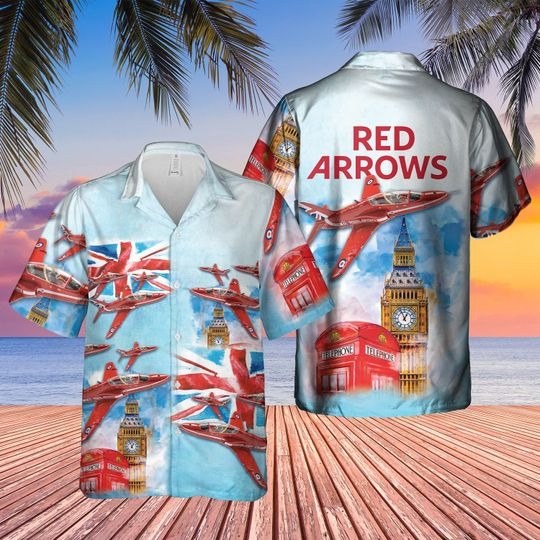 Red arrows raf air show hawaiian shirt 1 1