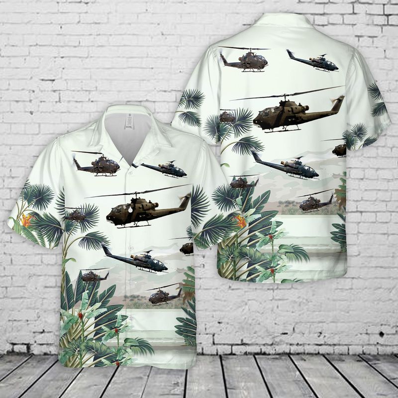Us Army Ah 1F Cobra Hawaiian Shirt . Short