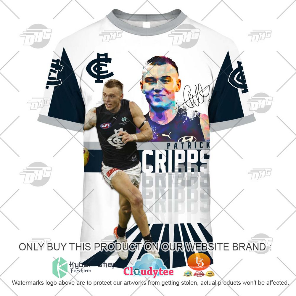 AFL Carlton Blues Patrick Cripps 9 3D Hoodie, Shirt 20