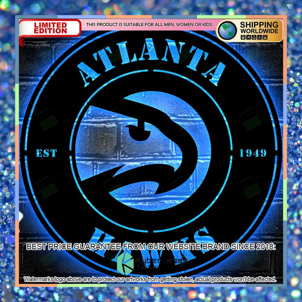 Atlanta Hawks Metal Sign - Led Light Sign 12