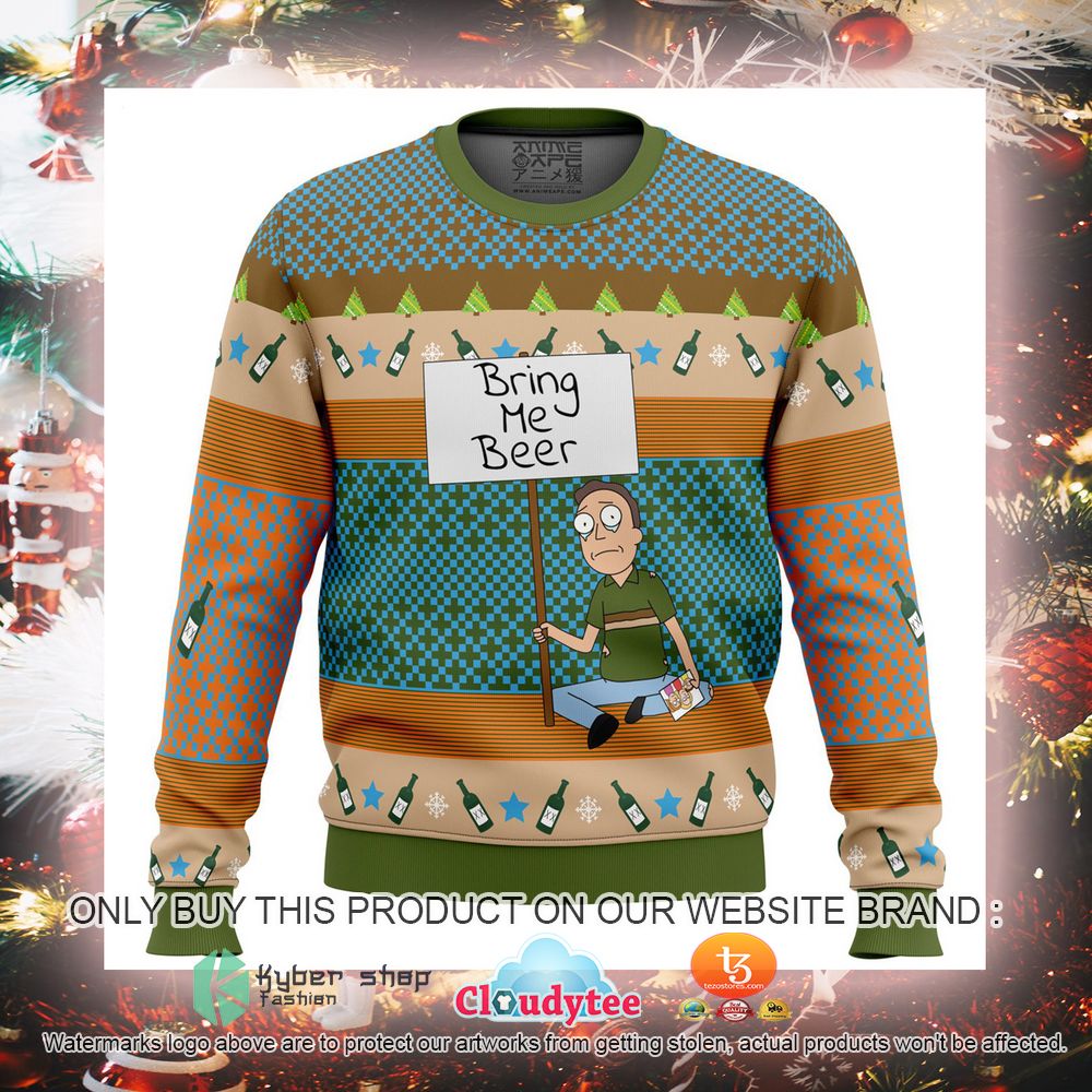 Bring Me Beer Rick and Morty Ugly Christmas Sweater 2
