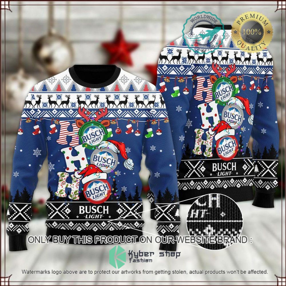 Busch Light Hohoho Christmas Sweater Word1