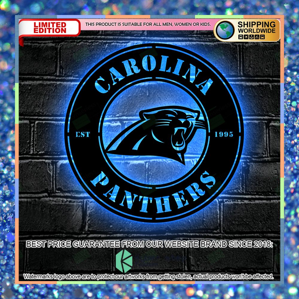 Carolina Panthers Metal Sign - Led Light Sign 20