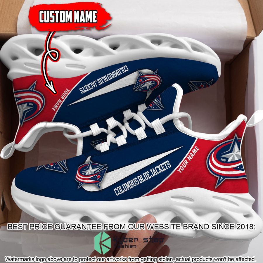 Columbus Blue Jackets Custom Name Clunky Max Soul Shoes 4