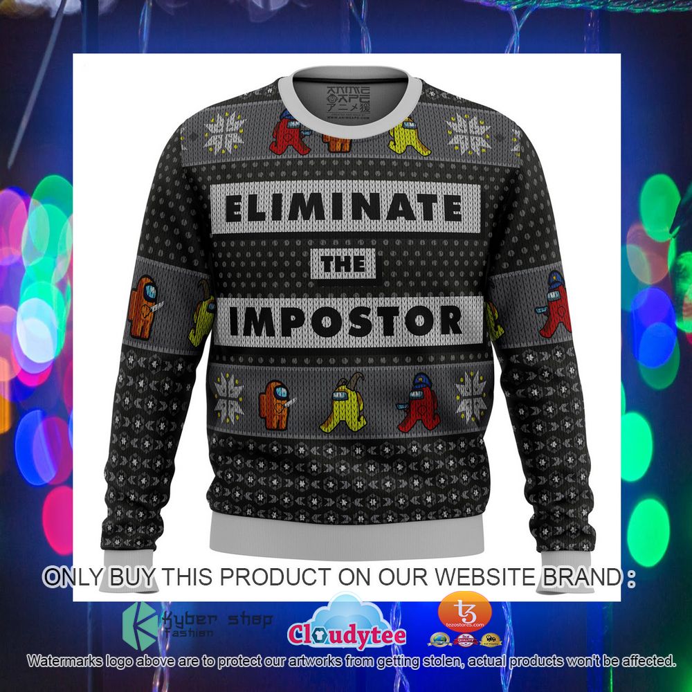 Eliminate the Impostor Among Us Ugly Christmas Sweater 4