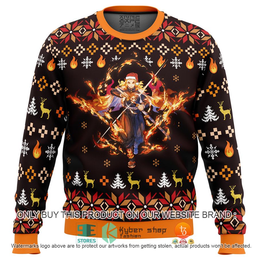 NEW Fire Kyojuro Rengoku Demon Slayer Christmas Sweater 15