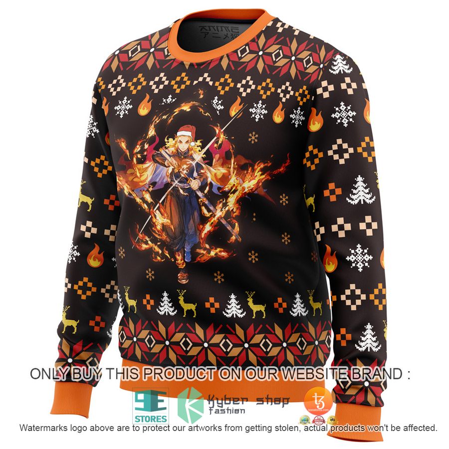 NEW Fire Kyojuro Rengoku Demon Slayer Christmas Sweater 3