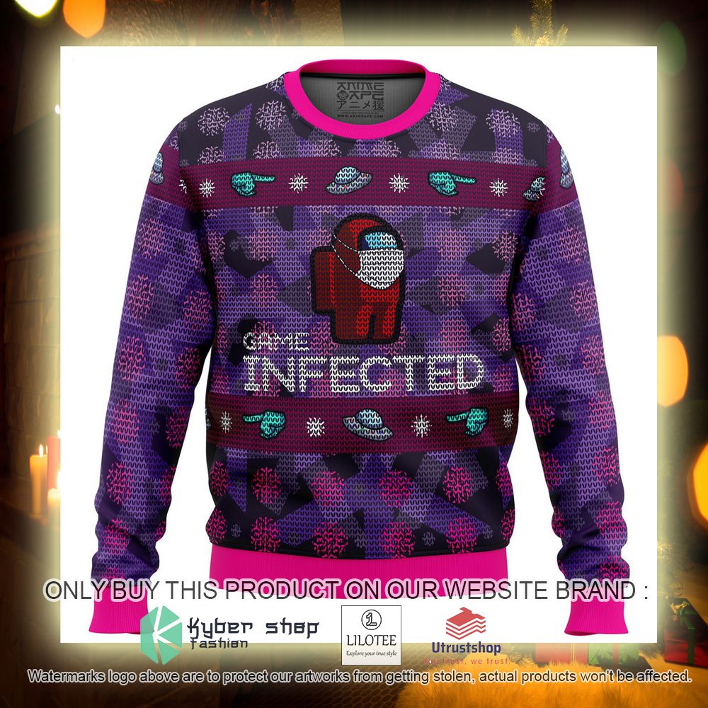Game Infected Among Us Ugly Christmas Sweater 14