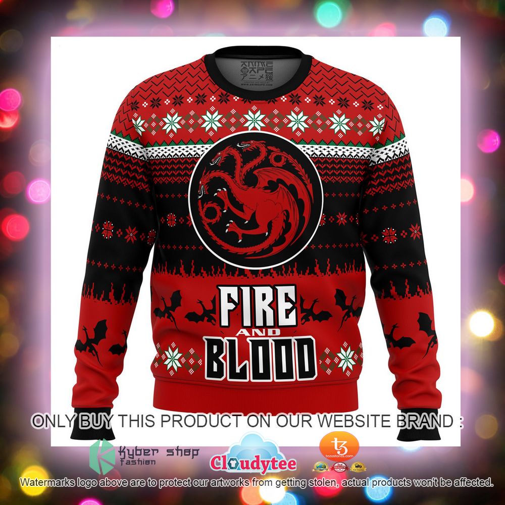 Game of Thrones Fire and Blood Ugly Christmas Sweater 1