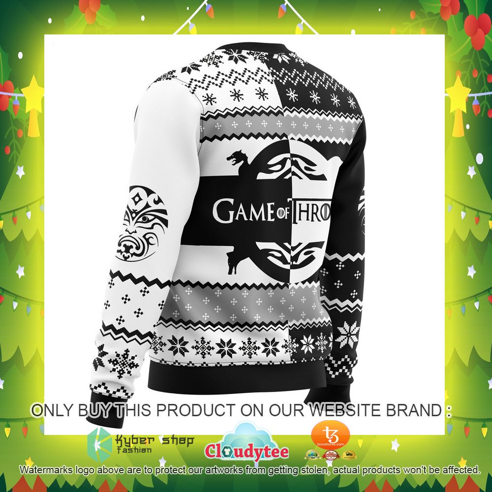 Game of Thrones Valar Morghulis House Black and White Ugly Christmas Sweater 6