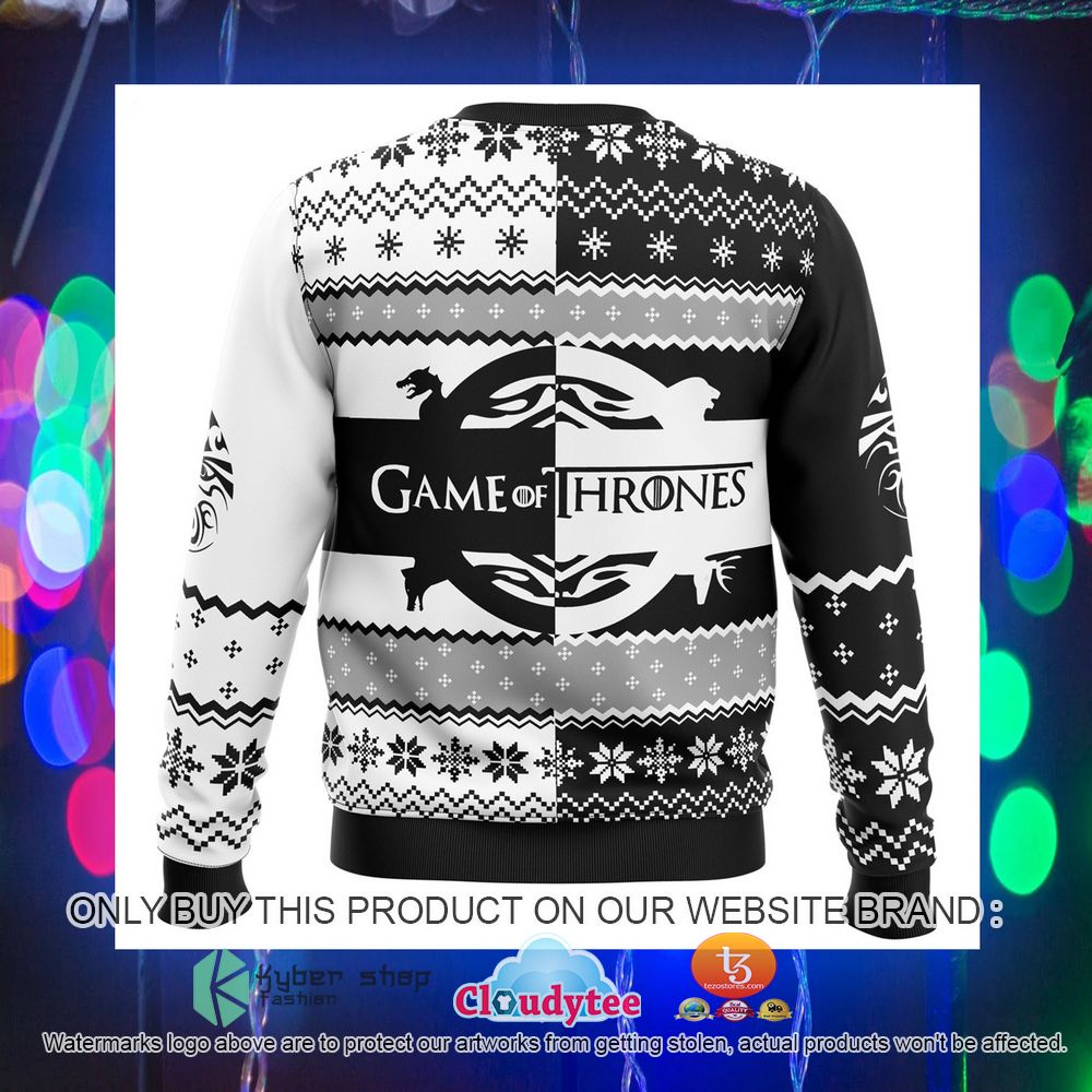 Game of Thrones Valar Morghulis House Black and White Ugly Christmas Sweater 7