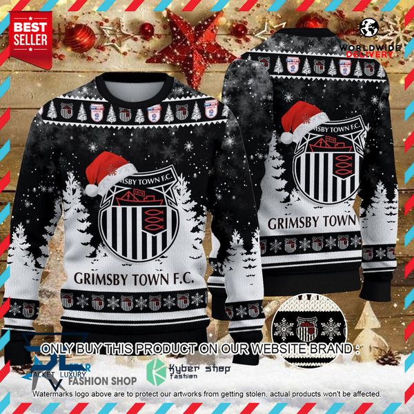 Grimsby Town Black Christmas Sweater 6
