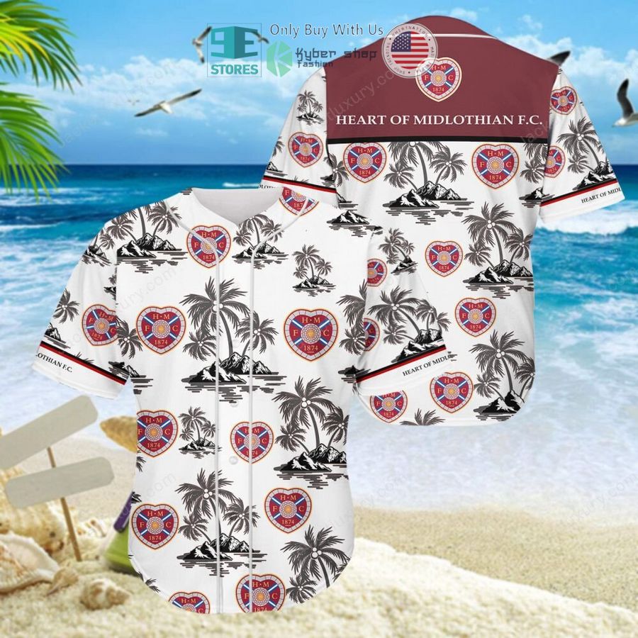 NEW Heart of Midlothian Football Club Heat Hawaiian Shorts , Shirt 5