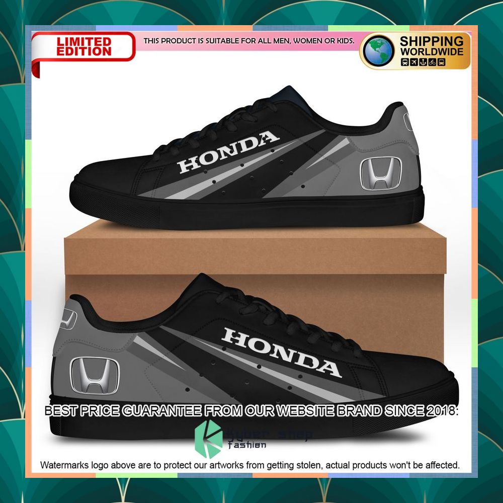 Honda Black Grey Stan Smith Shoes 8