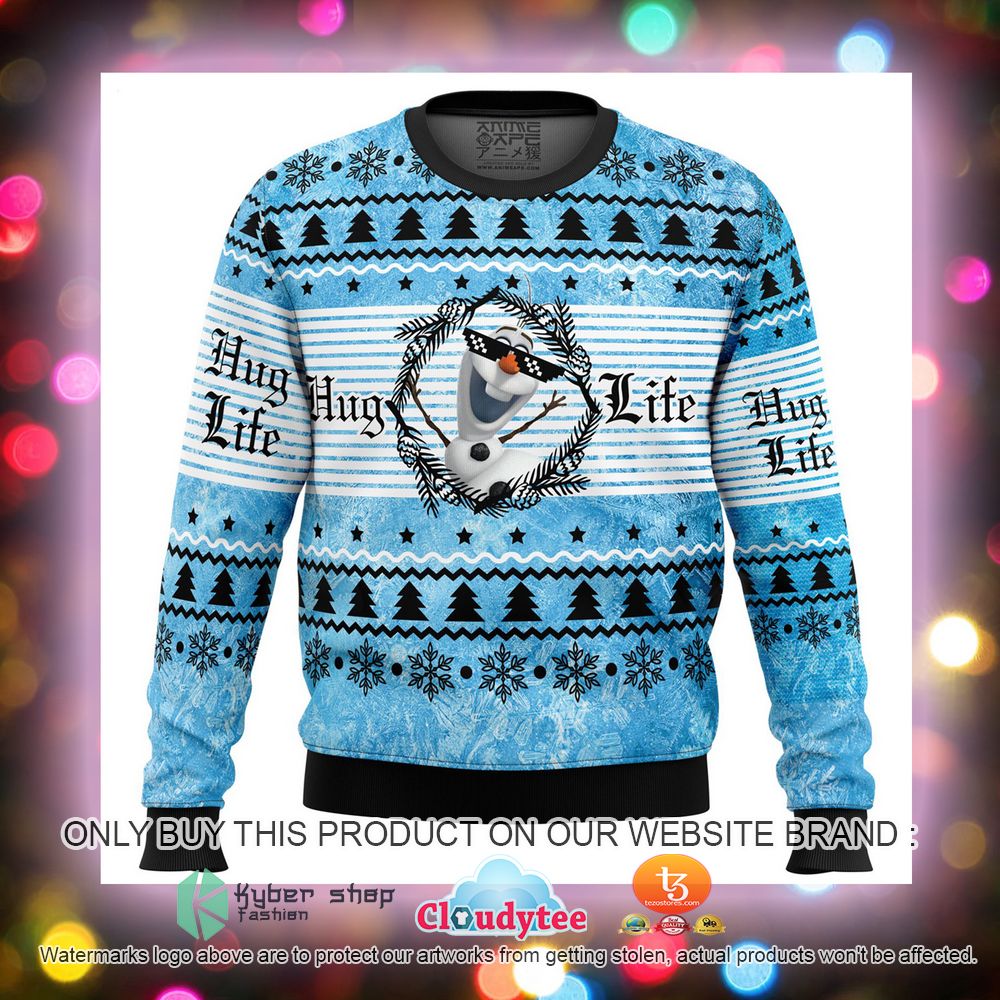 Hug Life Olaf Frozen Ugly Christmas Sweater 10