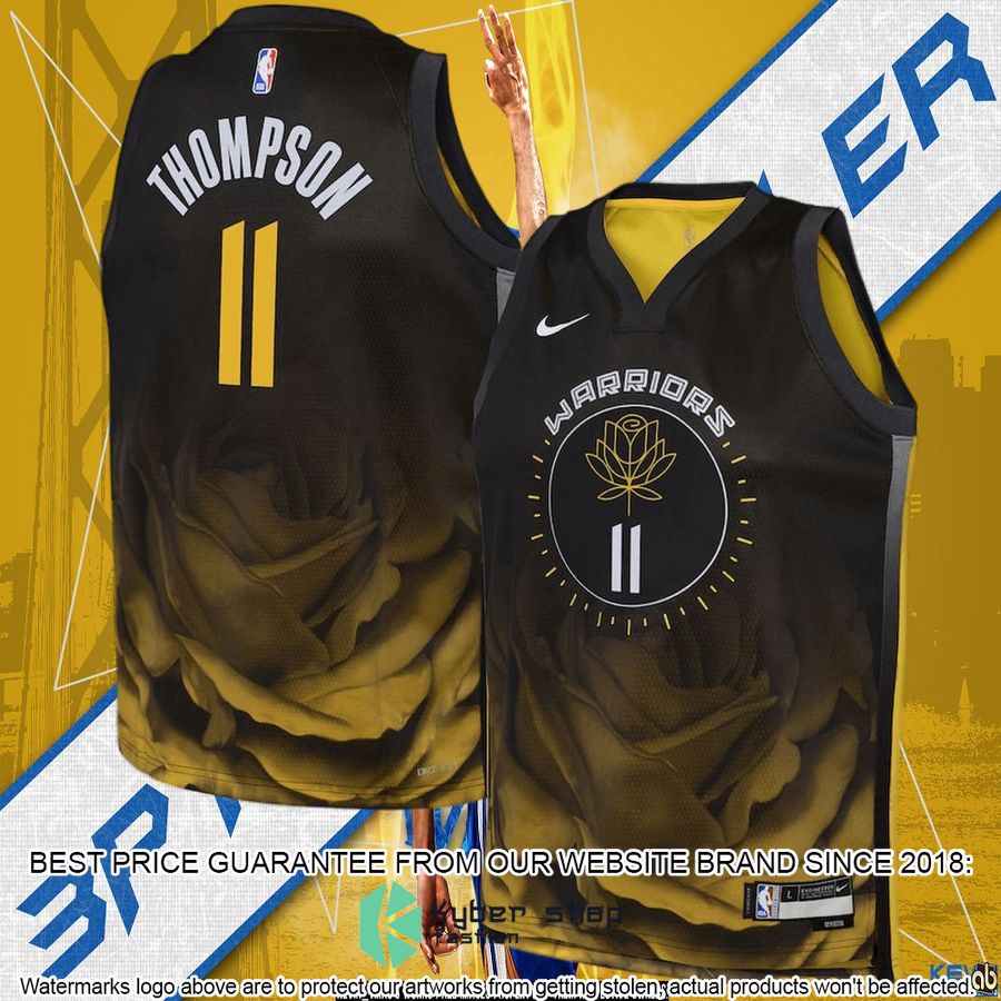 HOT Klay Thompson Golden State Warriors Youth 2022/23 Swingman City Edition  Black Basketball Jersey • Kybershop