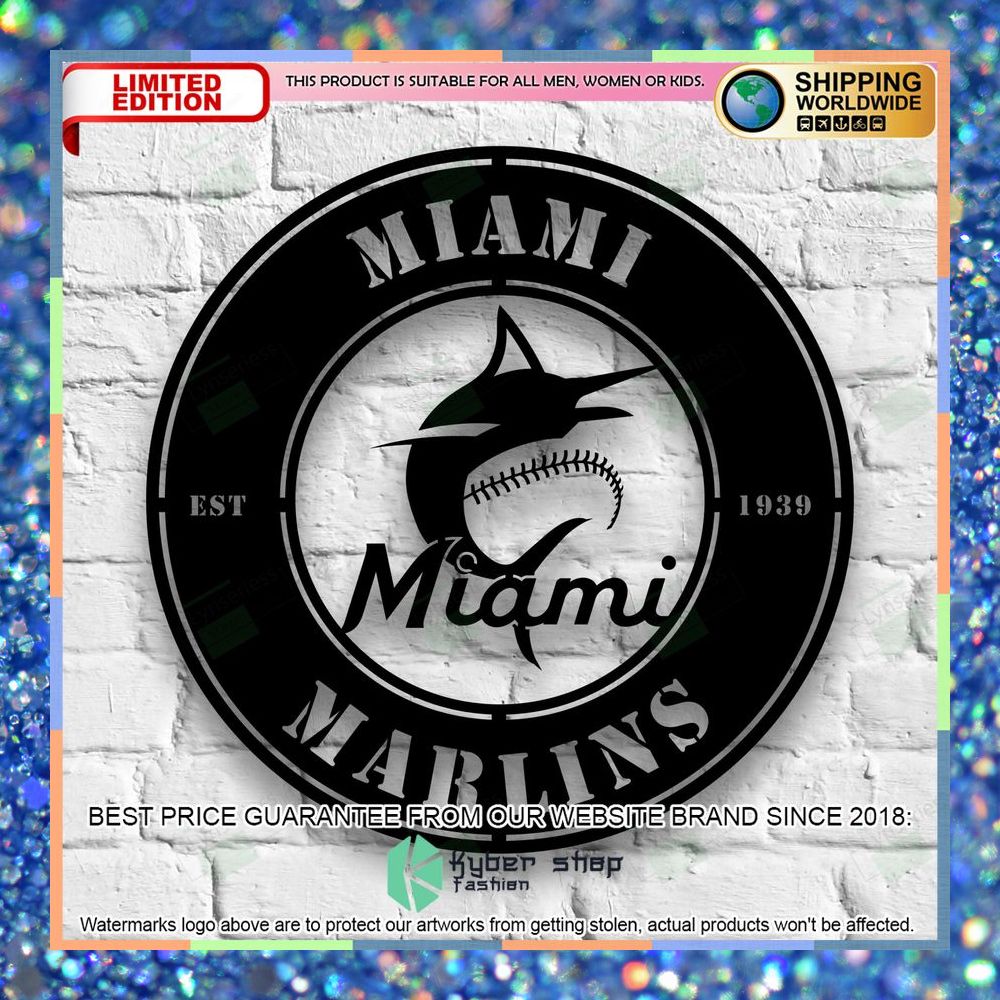 Miami Marlins Metal Sign - Led Light Sign 18