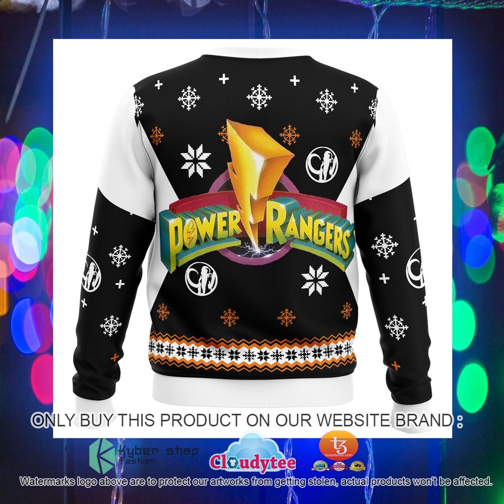 Mighty Morphin Power Rangers Black Ugly Christmas Sweater 4