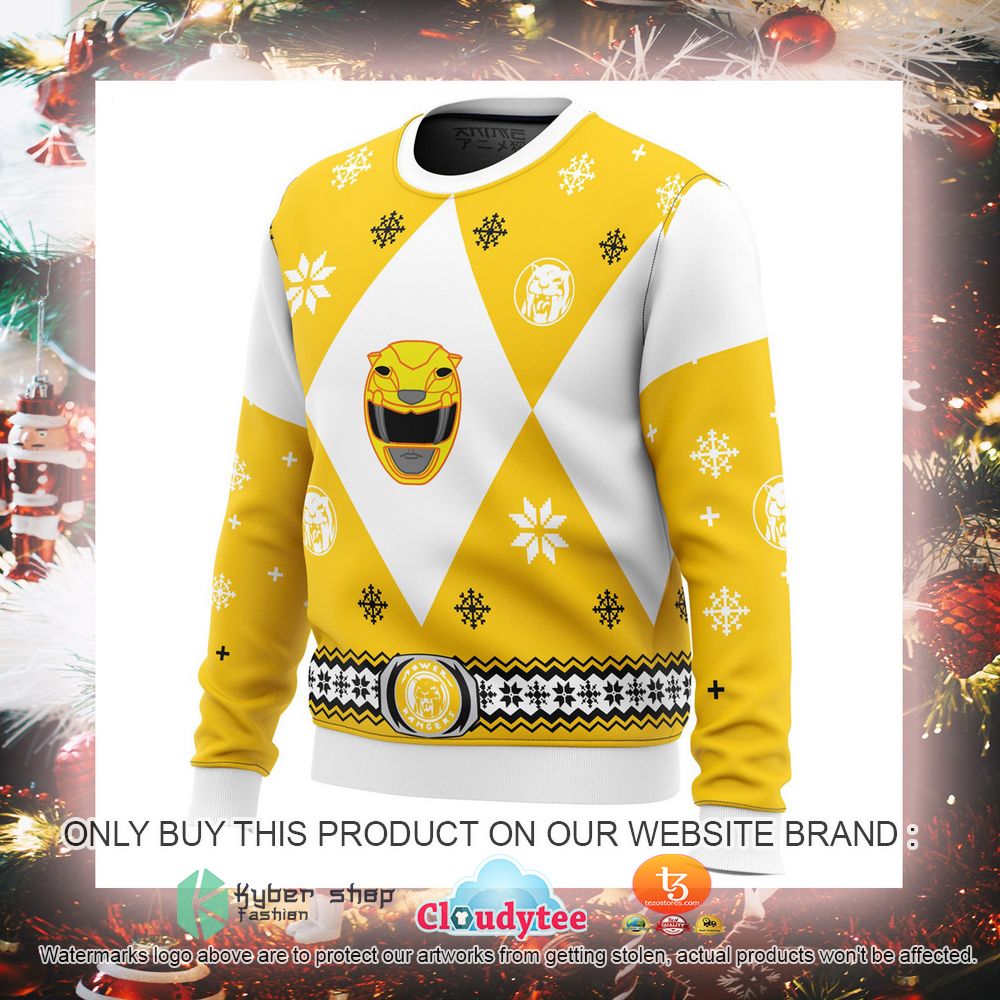 Mighty Morphin Power Rangers Yellow Ugly Christmas Sweater 2
