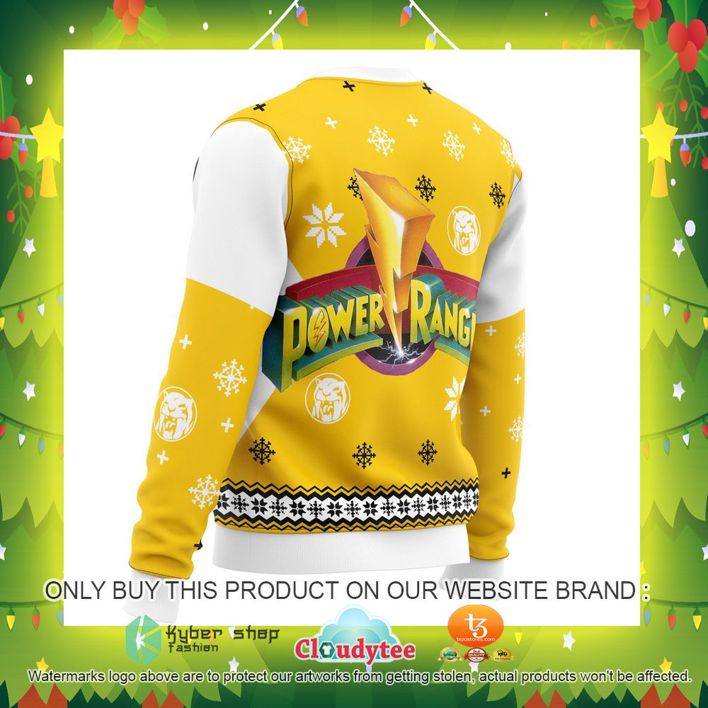 Mighty Morphin Power Rangers Yellow Ugly Christmas Sweater 3
