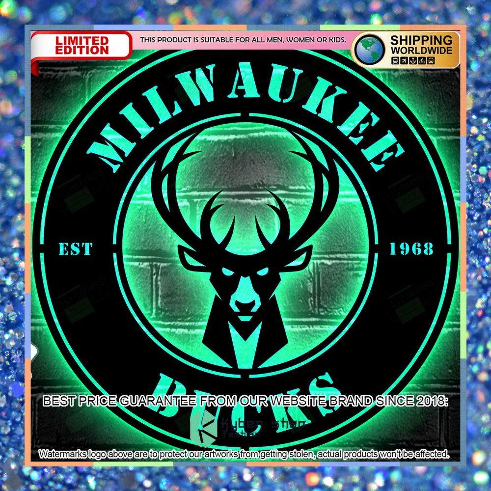 Milwaukee Bucks Metal Sign - Led Light Sign 12