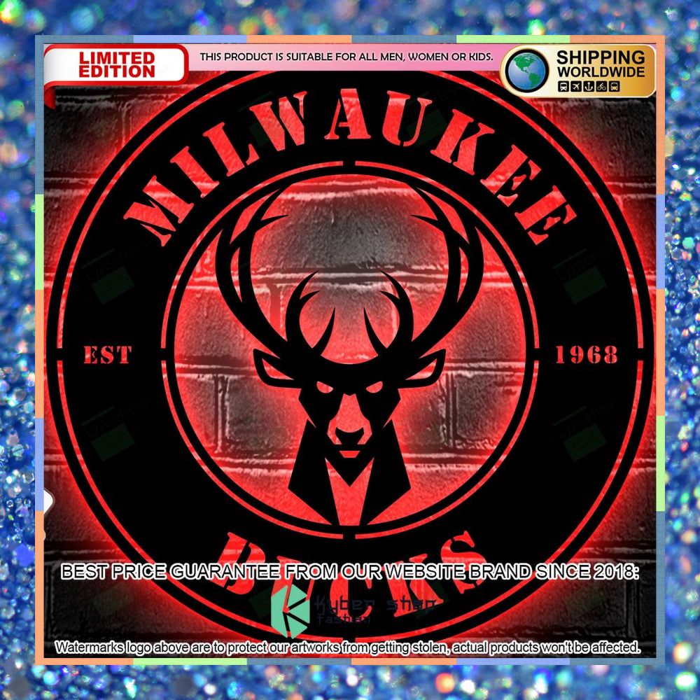 Milwaukee Bucks Metal Sign - Led Light Sign 28