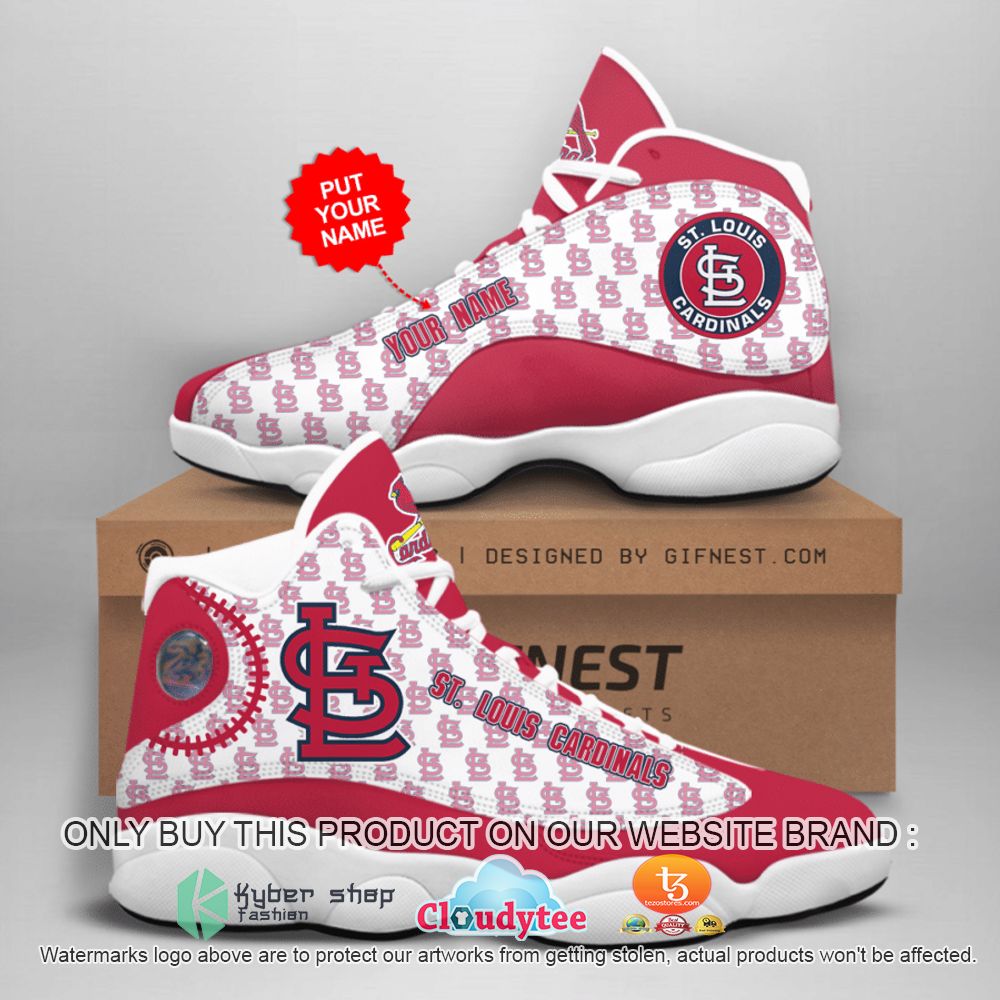 MLB St. Louis Cardinals Custom Name Red White Air Jordan 13 Shoes 1