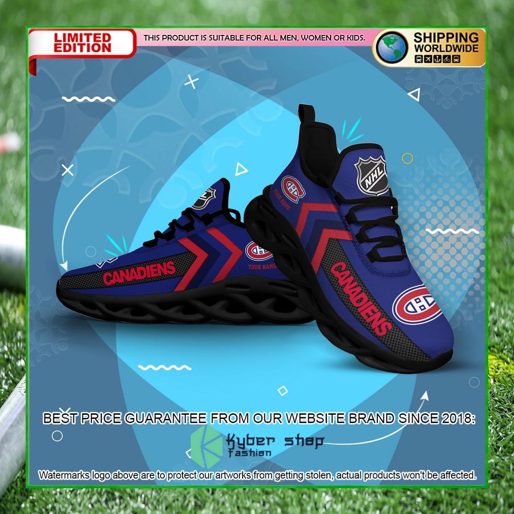 Montreal Canadiens Custom Name Clunky Max Soul Shoes Word2