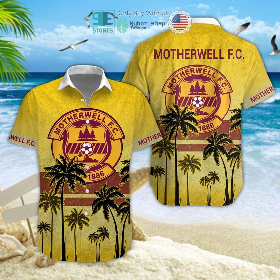 NEW Motherwell Football Club Yellow Hawaiian Shorts , Shirt 43