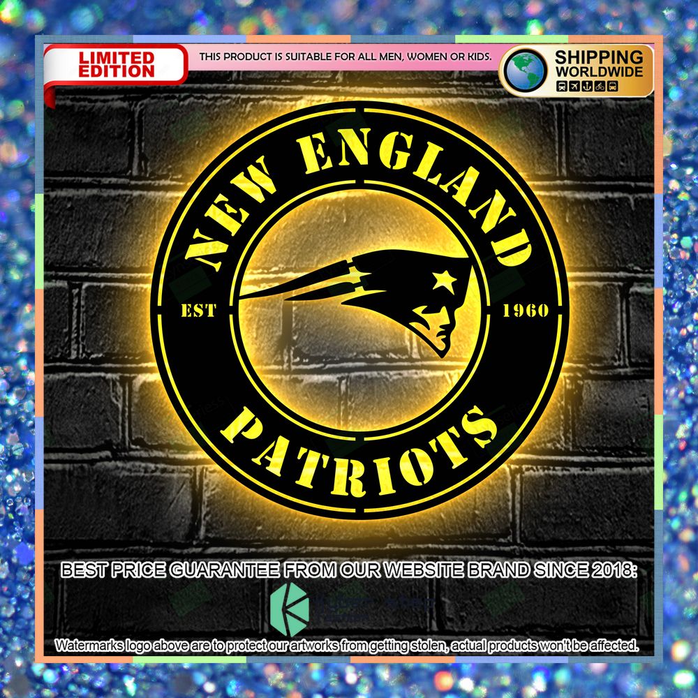 New England Patriots Metal Sign - Led Light Sign 13