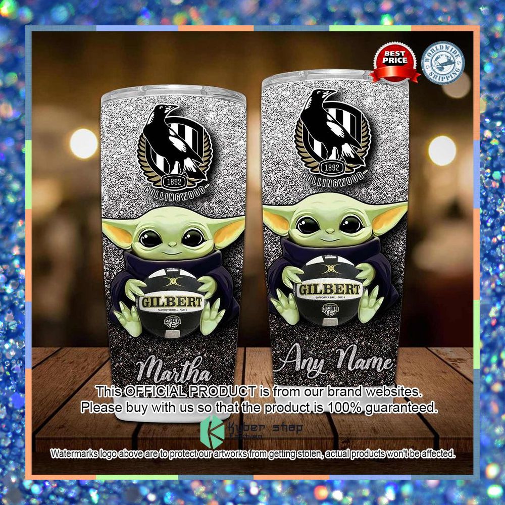 Personalized Collingwood Magpies Yoda Tumbler 7