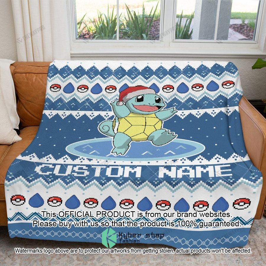 Personalized Name Squirtle Christmas Blanket 10