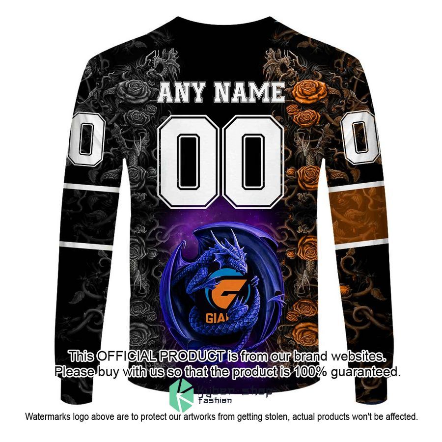 Personalized Netball AU Giants Rose Dragon Hoodie, Shirt 23