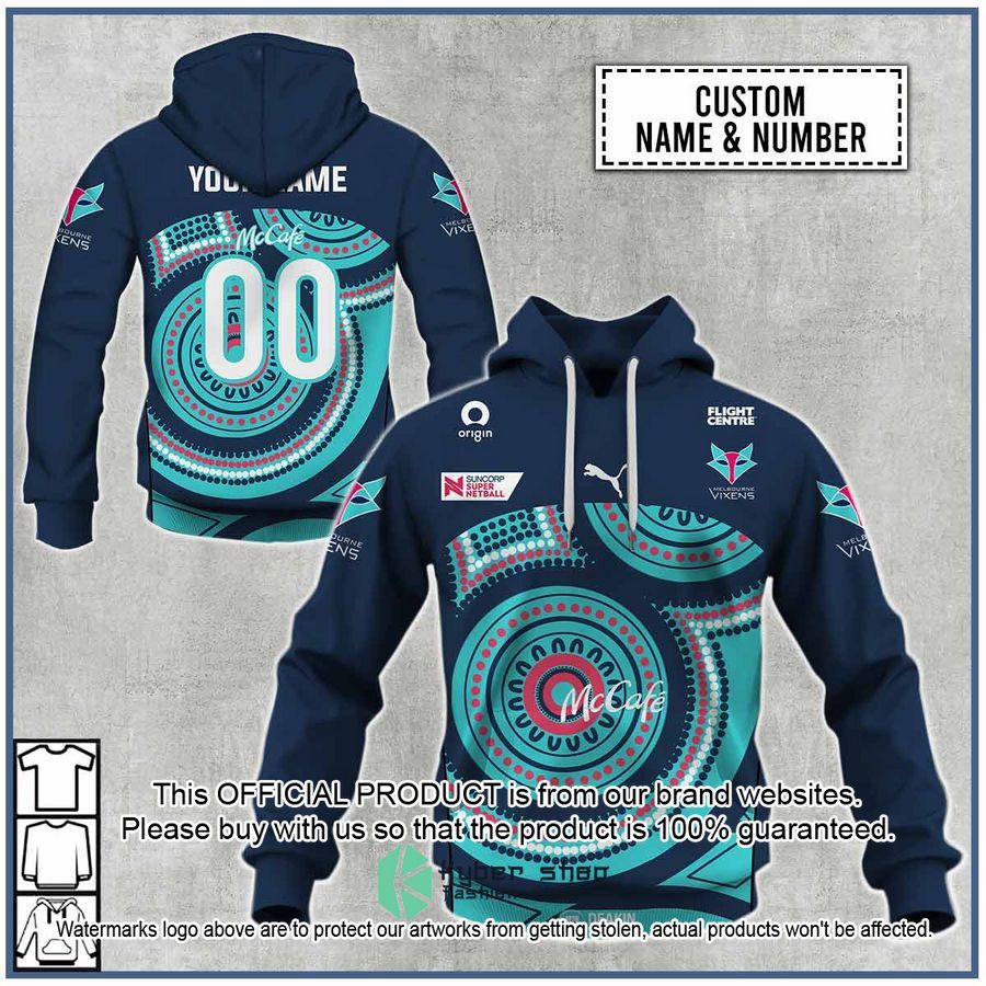 Personalized Netball Melbourne Vixens Indigenous Jersey Hoodie, Shirt Word3