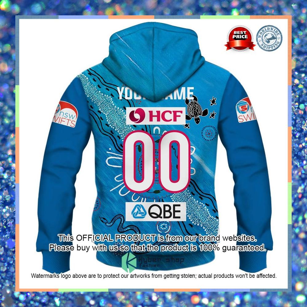 Personalized Netball New South Wales Swifts Indigenous Jersey Hoodie, Shirt 18