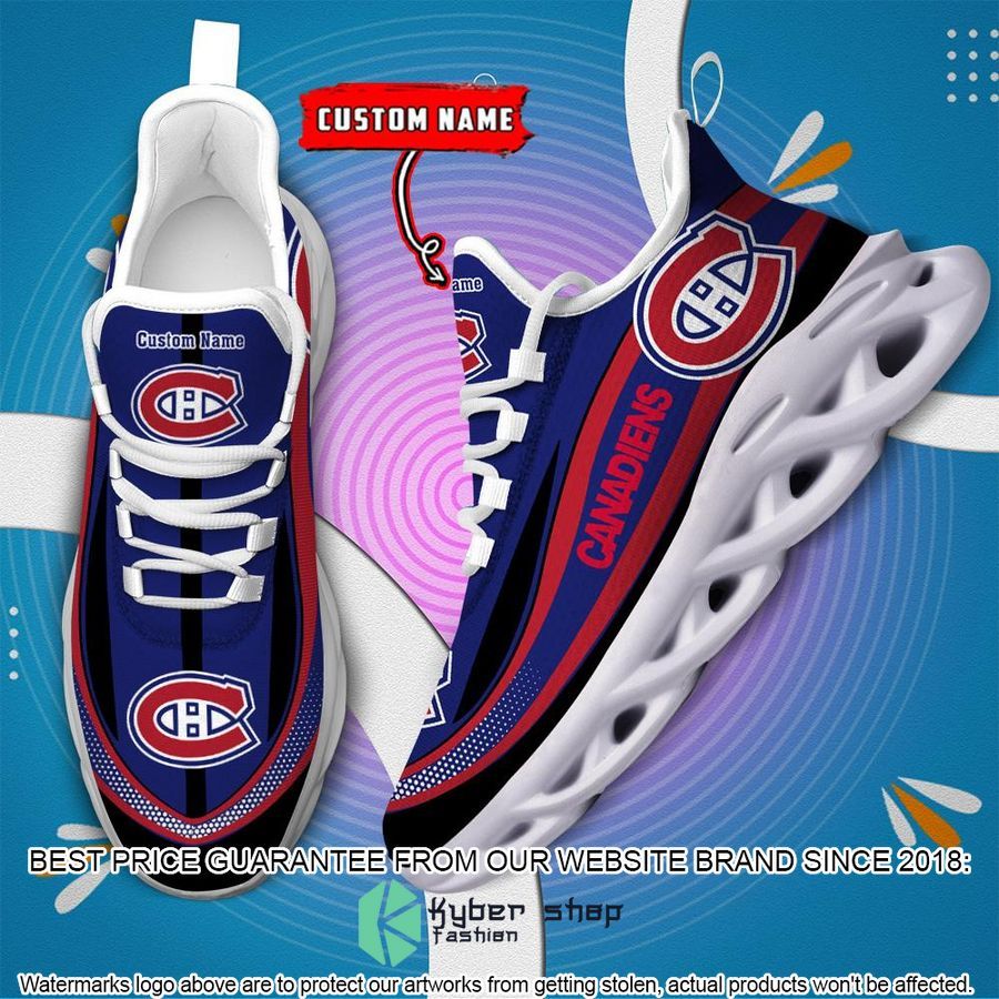 Personalized NHL Montreal Canadiens Blue Clunky Max Soul Shoes 2