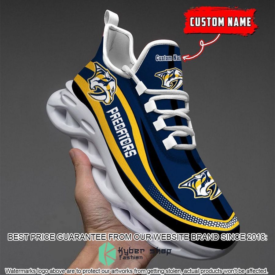 Personalized NHL Nashville Predators Navy Clunky Max Soul Shoes 10