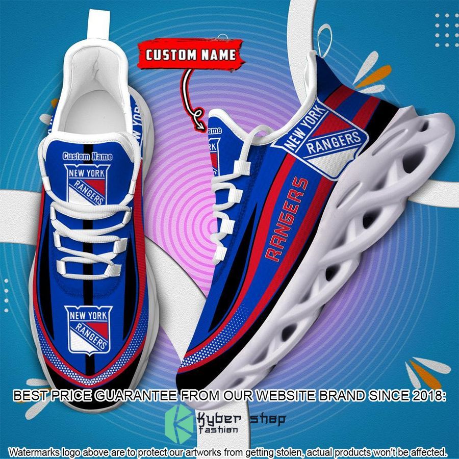 Personalized NHL New York Rangers Blue Clunky Max Soul Shoes 7