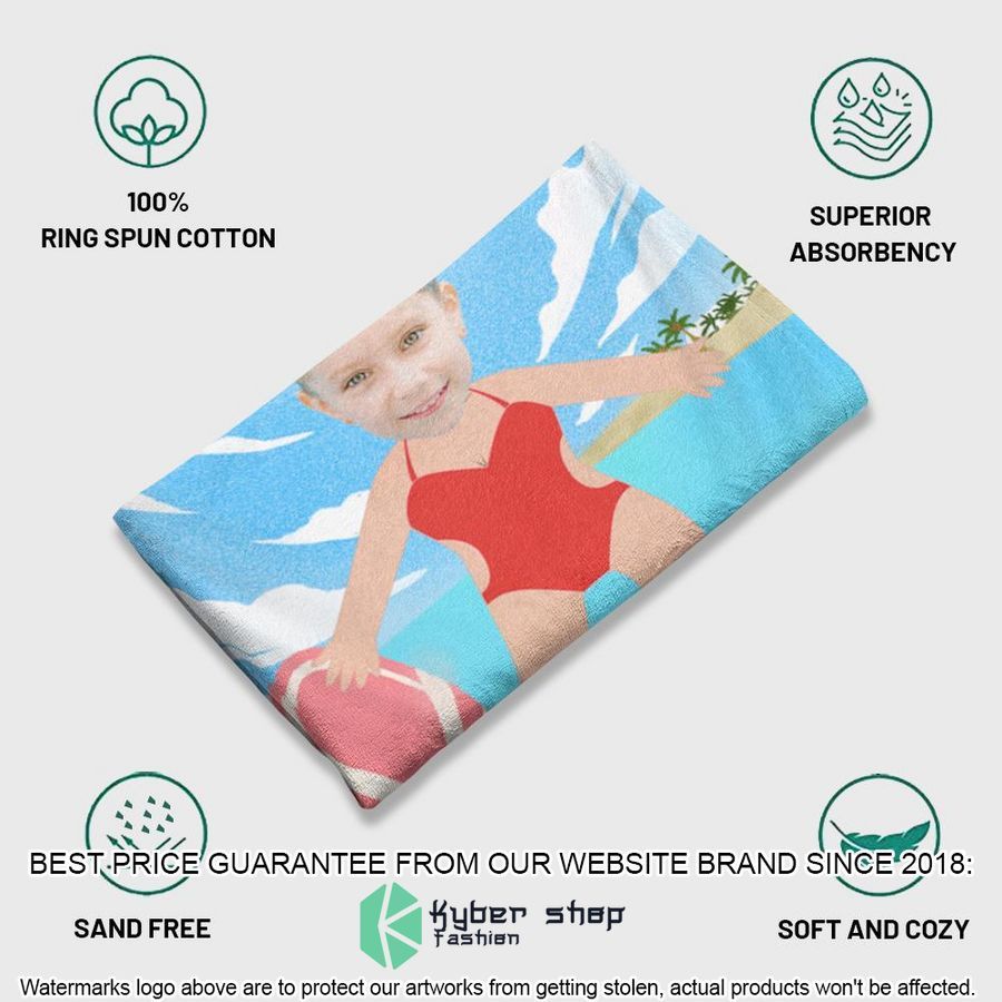 Personalized Photo Charging Hulk Beach Towel 11