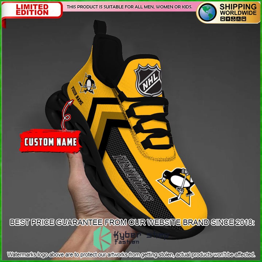 Pittsburgh Penguins Custom Name Clunky Max Soul Shoes 44