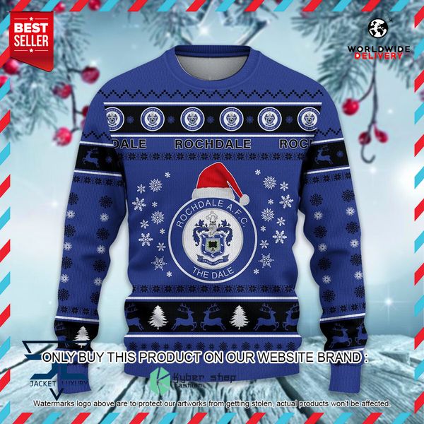 Rochdale AFC Blue Christmas Sweater 4