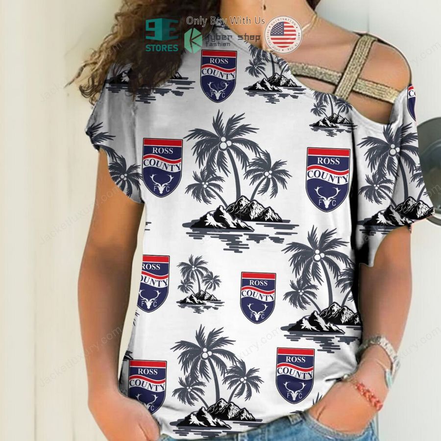 NEW Ross County Football Club White Hawaiian Shorts , Shirt 19