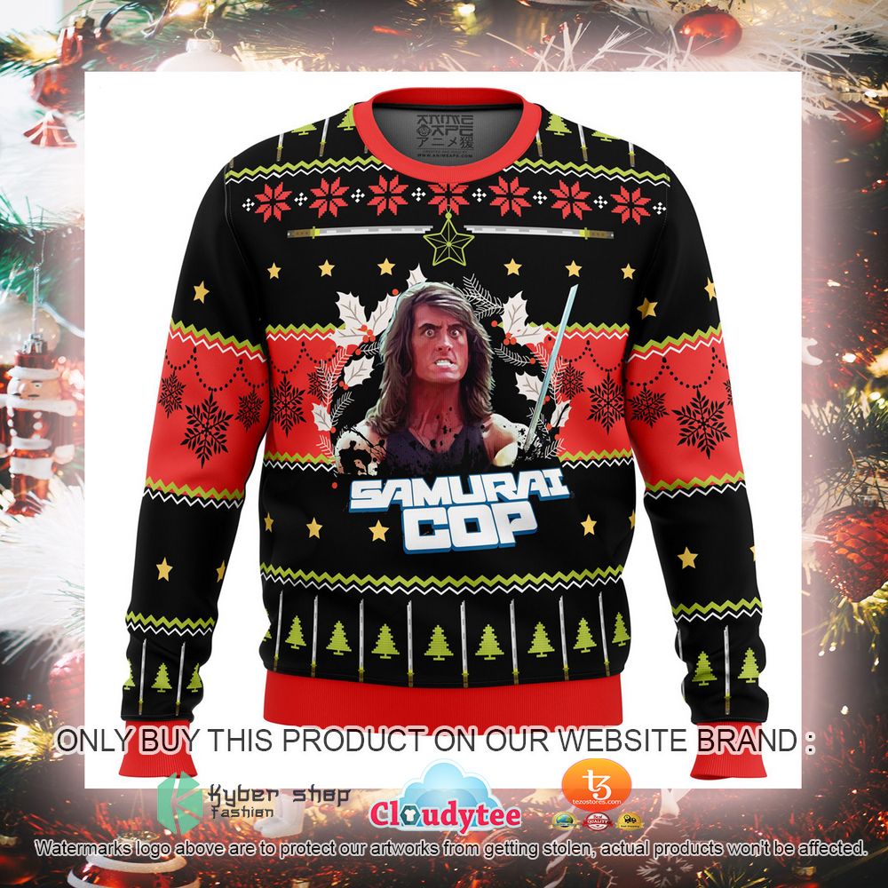Samurai Cop Ugly Christmas Sweater 5